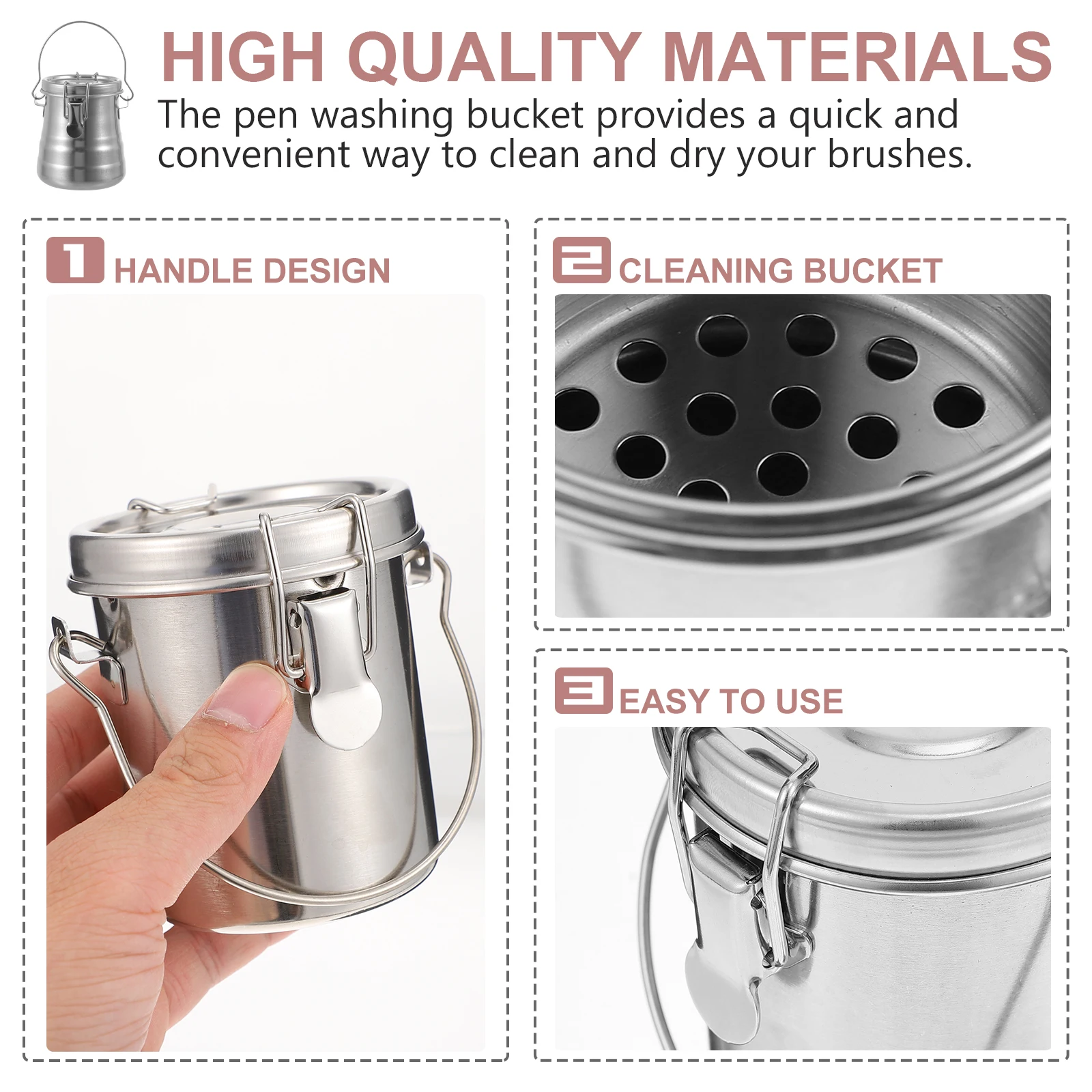

1pc Painting Oil Washer Stainless Steel Cleaning Bucket for Artists Students Painting Paint Brush Basin Brush Washer