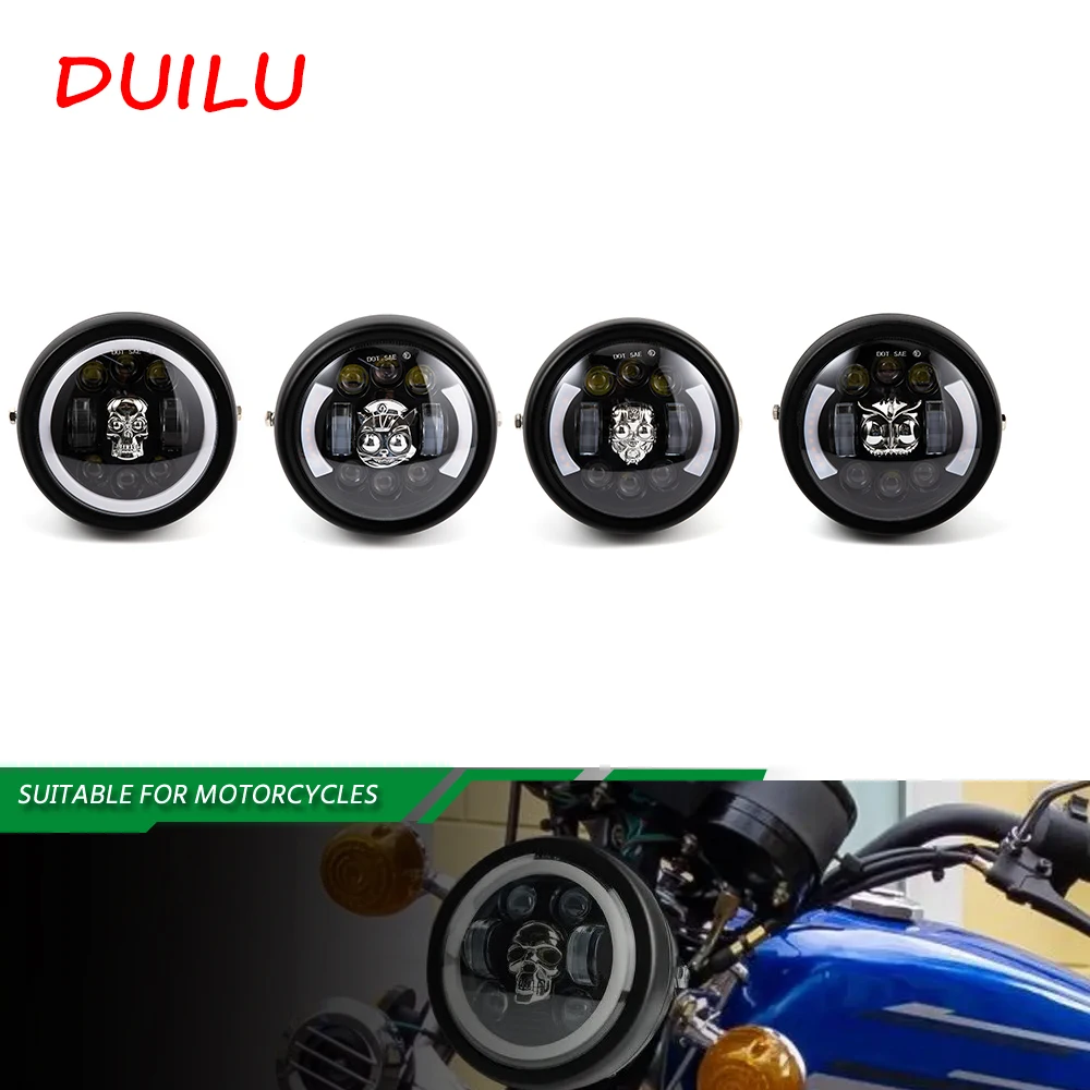 5.75 Inch LED Motorcycle Headlight Round LED Lights Headlamp Super Bright Spotlight Head Light DRL High/Low Lamp Turn Signal 12V