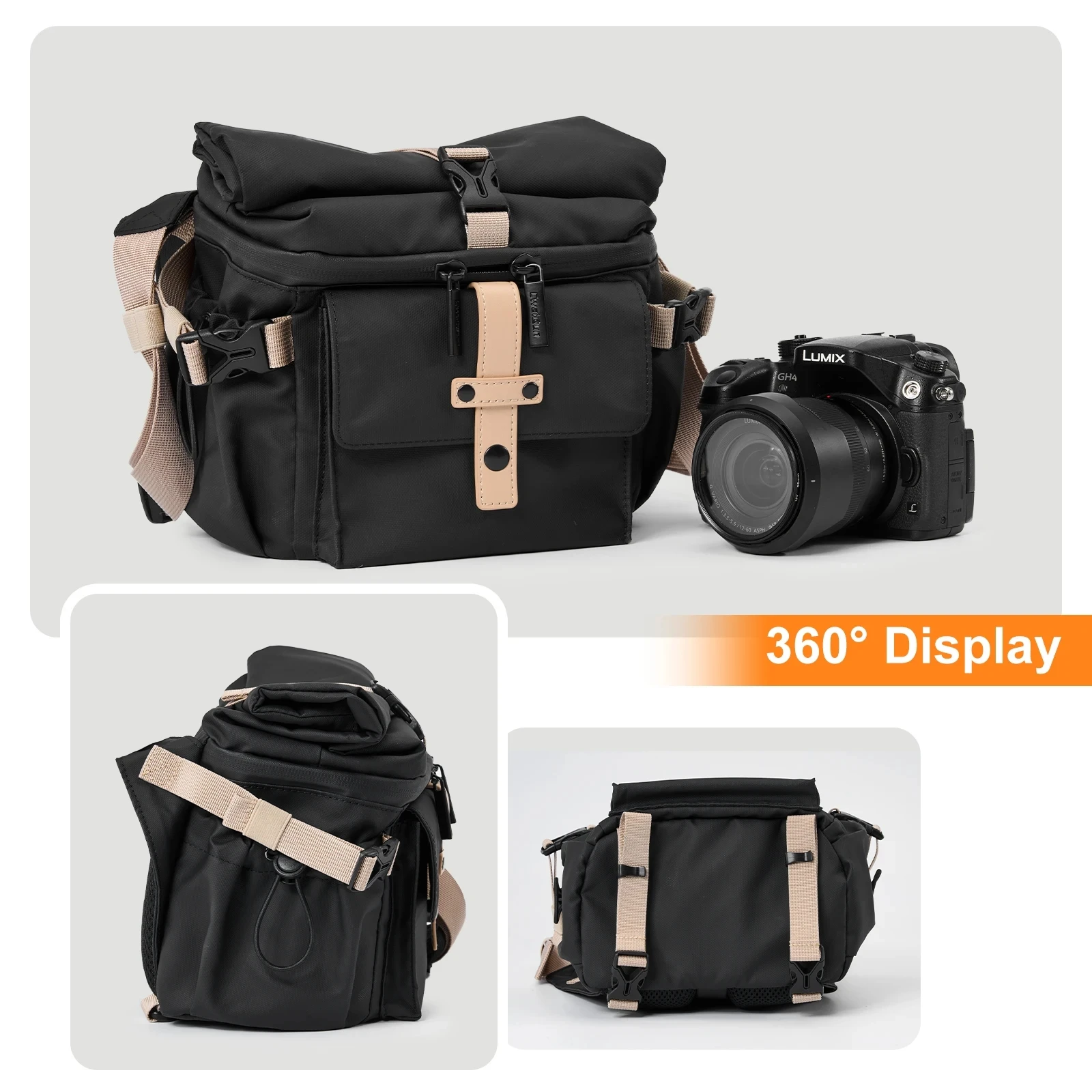 Camera Shoulder Bag Waterproof Camera Messenger Bag Travel Photography for Canon Nikon Sony Fuji