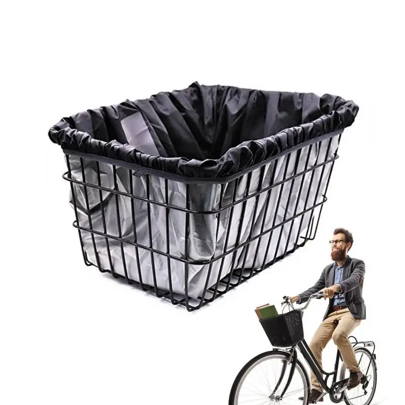 Bike Basket Cover Liner Rain Cover Waterproof Cover and Liner Weatherproof Bike Bag Beach Cruiser Basket Cover for Most Bicycle