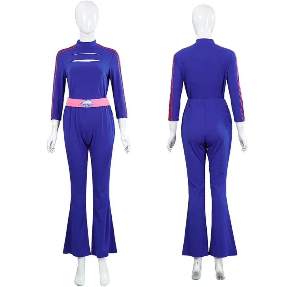 

Zombie High School 4 Cosplay Costume Full Set Blue Top Pants Outfit Women Disguise Halloween Outfits for Women Adult Party