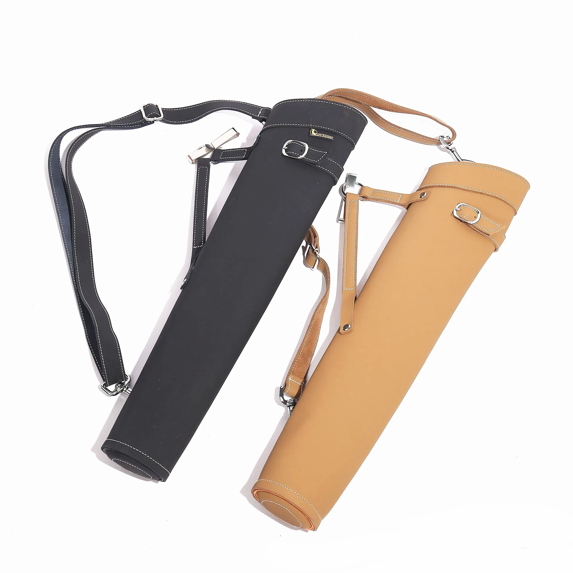 

52x13cm Side Belt Waist Shoulder Archry Holder Arrow Bag Arrows Quiver Leather for Archery Hunting Shooting