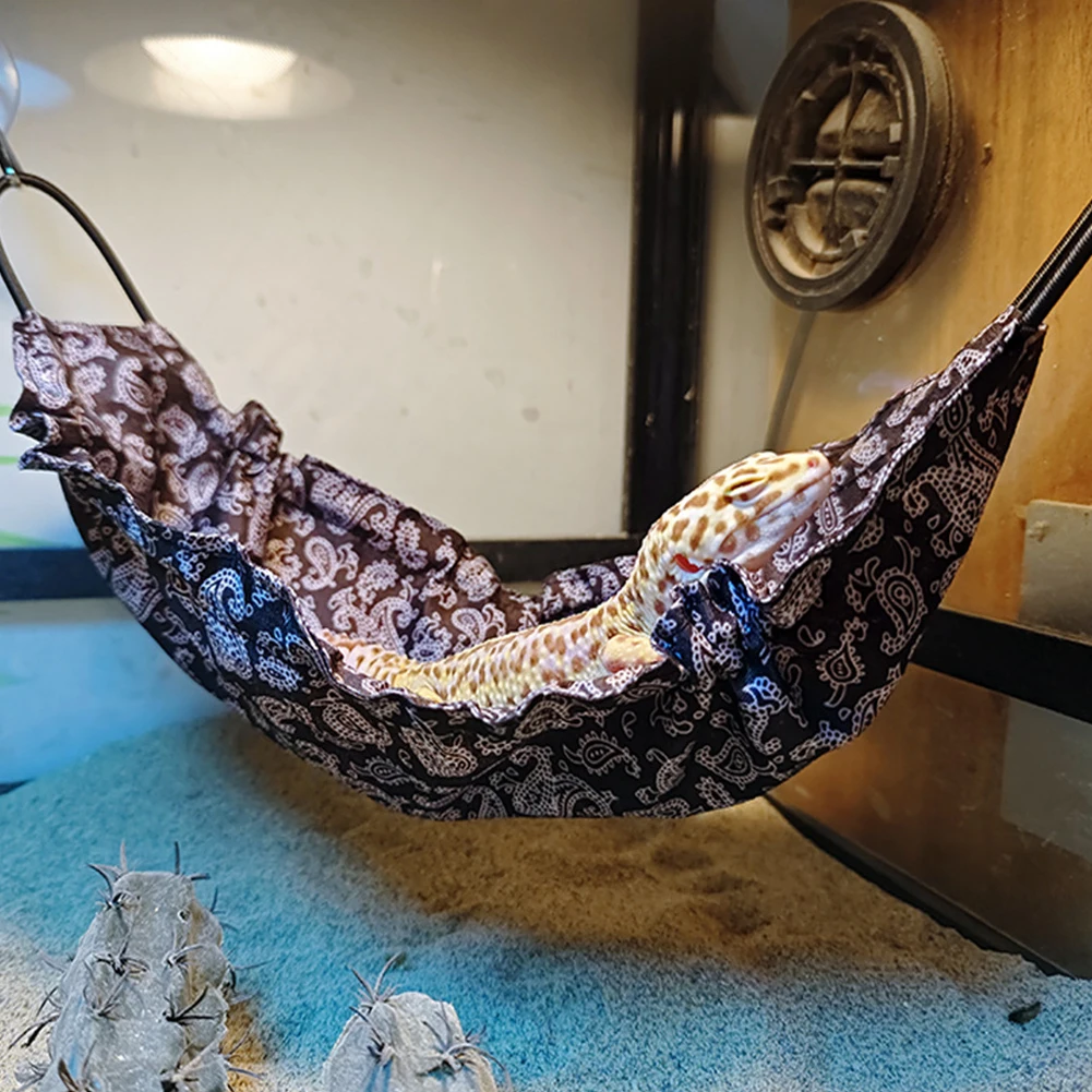 Reptile Hammock Bearded Dragon Hammock With Suction Cups & Clips Soft Hanging Bed For Lizard Gecko Chameleon Small Reptiles