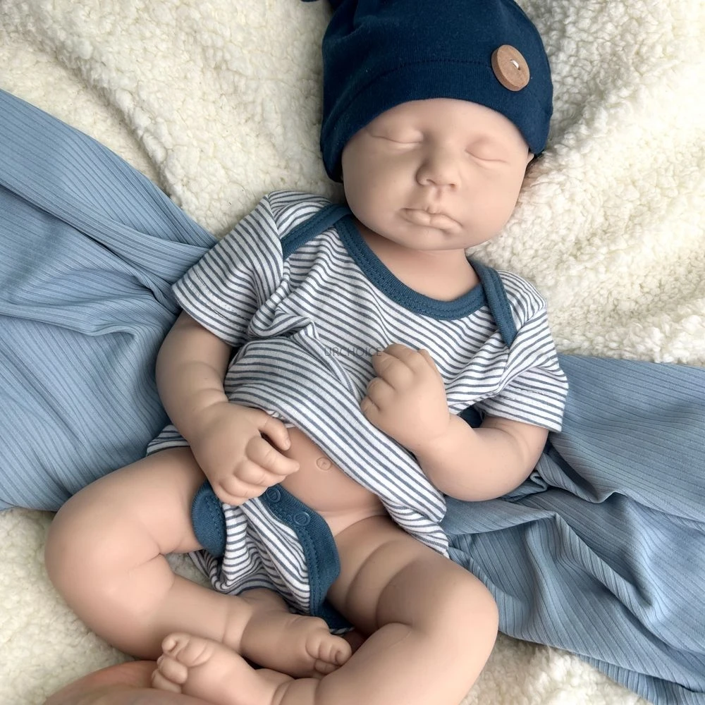20 polegadas Unpainted Loulou pode abrir a boca corpo inteiro de silicone renascido bebê menina / menino realista lavavel em branco boneca artista brinquedo de terapia