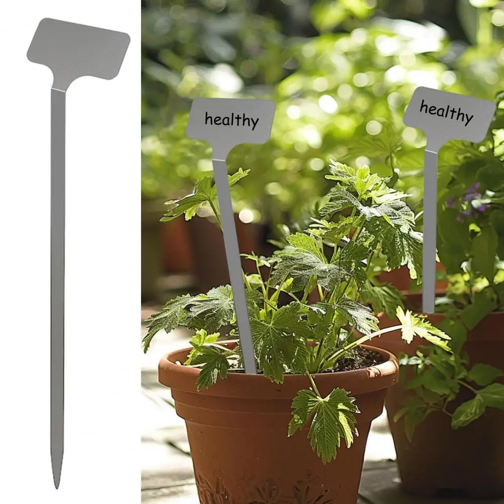 Metal Plant Tags 10pcs Stainless Steel Plant Tags with Pen Waterproof Garden Markers Reusable Metal Labels for Outdoor Indoor