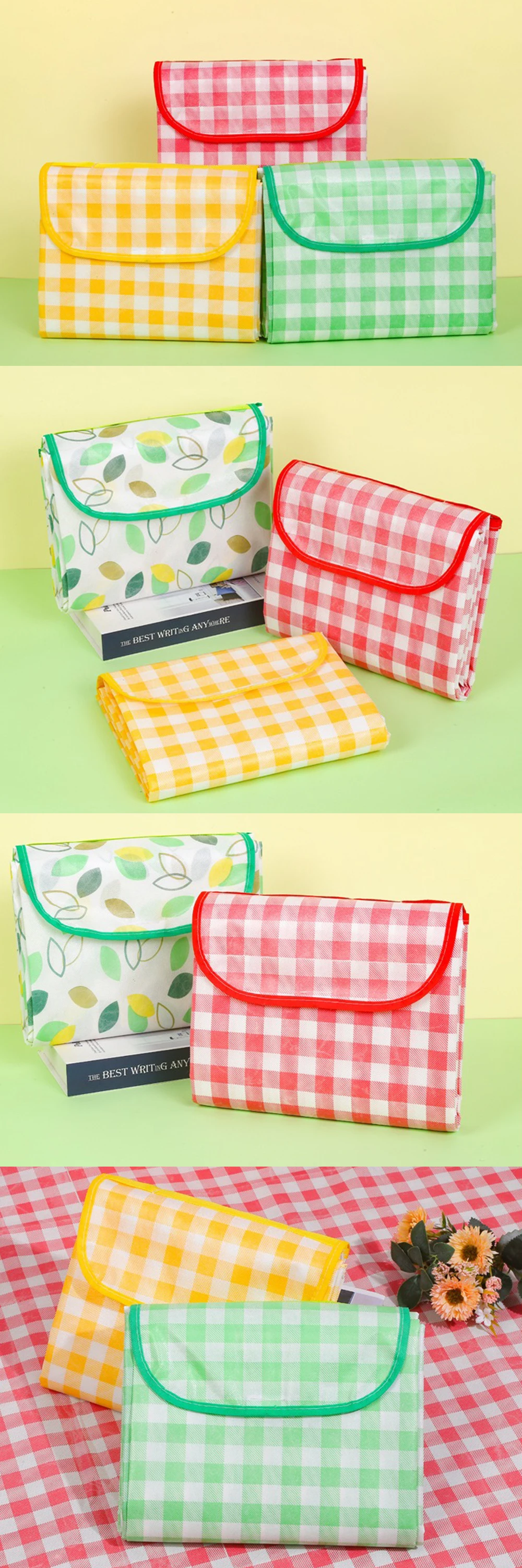 1 Stück tragbare Outdoor-Picknickmatte, bunte, wasserdichte Campingdecken, geeignet für Strand, Park, Grasland, Familie, Reisen, Gastgeschenke ZYF – Detail 3