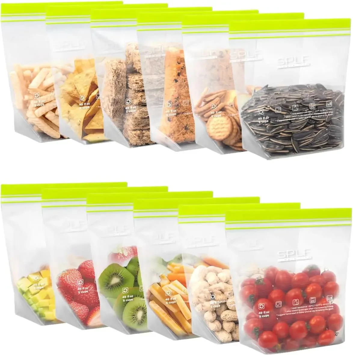 

Reusable Sandwich Bags, Microwave & Dishwasher Safe, BPA Free, Extra Thick Leakproof, Silicone Free