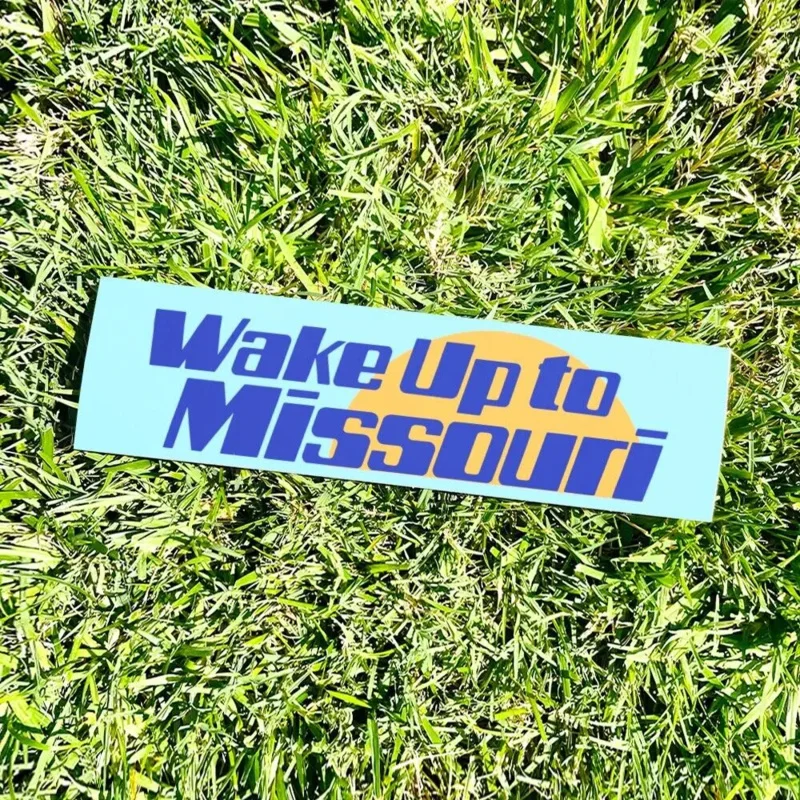 Wake up to Missouri bumper sticker-Tourism USA vintage style-vinyl 80s 90s-bumper stickers-car stickers