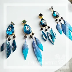 Aventurine Earrings Honkai: Star Rail Ear Clips Cosplay Props Halloween Christmas Fancy Party Costumes Accessories