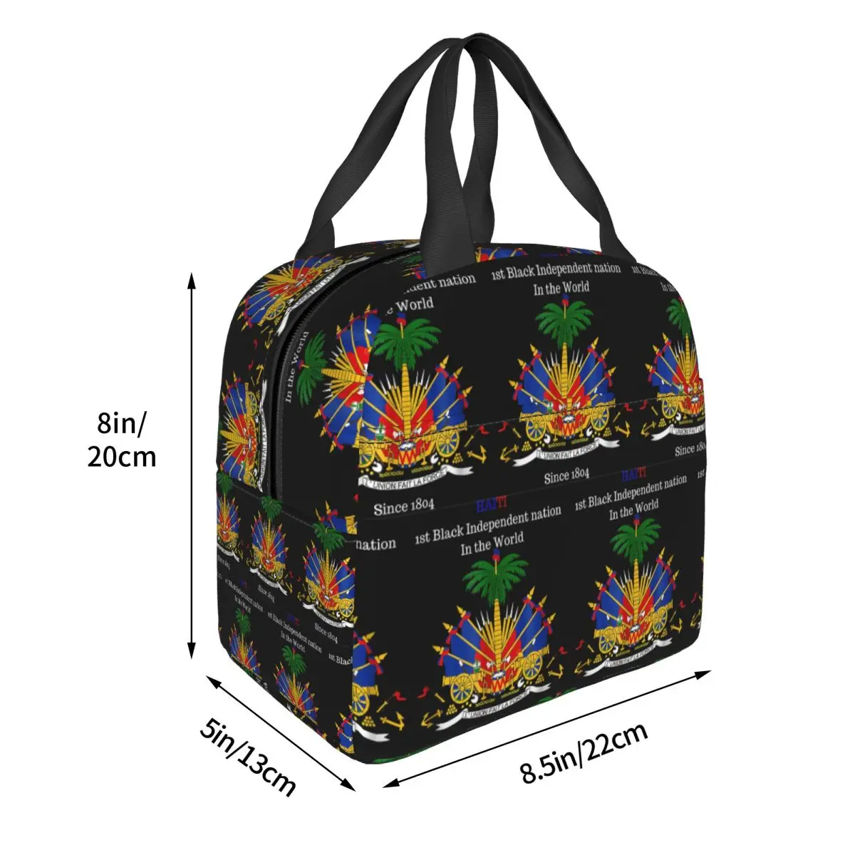 Haitian Flag Great For Independence Day Celebration Insulated Lunch Bag for Women Children Food Boxes Thermal Lunch Box Tote