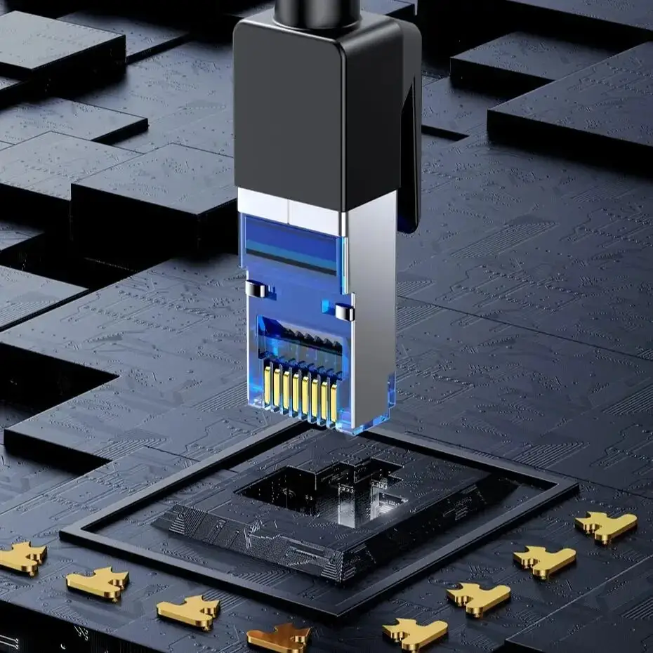 يوجرين كابل إيثرنت CAT8 40Gbps 2000MHz شبكة قطن محبوك كابل لان إنترنت لكمبيوتر محمول PS 4 راوتر RJ45 كابل 2023 جديد - 4