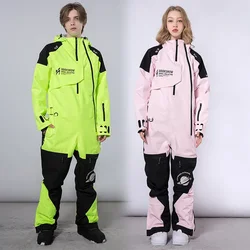 Traje de esquí de una pieza para hombres y mujeres, monos de Snowboard al aire libre, chaqueta cálida, conjunto de esquí a prueba de viento, impermeable, ropa de invierno, nuevo