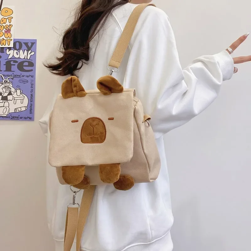 Hot Super Cute and Cute Kapibala Capybara Cartoon Backpack Bag Girl Student Canvas Storage Bag Cute Capybara Crossbody Bag