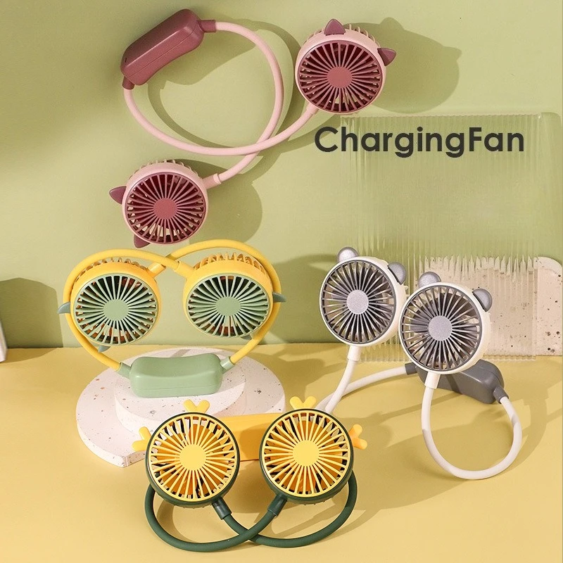 Hands Free Neck Fan, 360° Adjustable Portable Lazy Neckband Fan，  USB Rechargeable Bladeless ，for Travel, Work, Outdoor, Dorm,