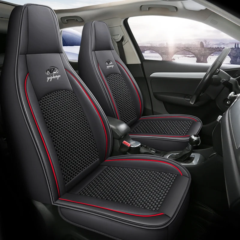 Front Single Seat, Luxurious Ice Silk Full-Cover Integrated Car Seat Cover, Universal, Comfortable, Breathable, Wear-Resistant, Suitable for All Seasons, Fits the Seat, 3D Wing Support, Enhances Your Driving Experience, Storage Pocket Design, Convenient Storage, Available in 4 Colors, Car Seat Cushion, Car Seat Cover, Suitable for Sedans, Suvs, Trucks and Other Models