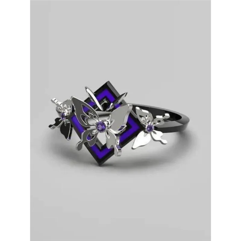 Game Honkai: Star Rail Role-playing Ring Accessories Seele Ring Butterfly Pattern Sweet and Versatile