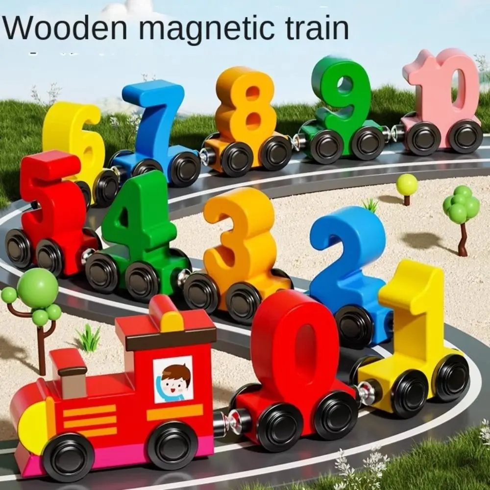 Magnetic Number Train Toys Cognition Montessori Little Number Train Model Colorful Learning Car Children's Educational Toys