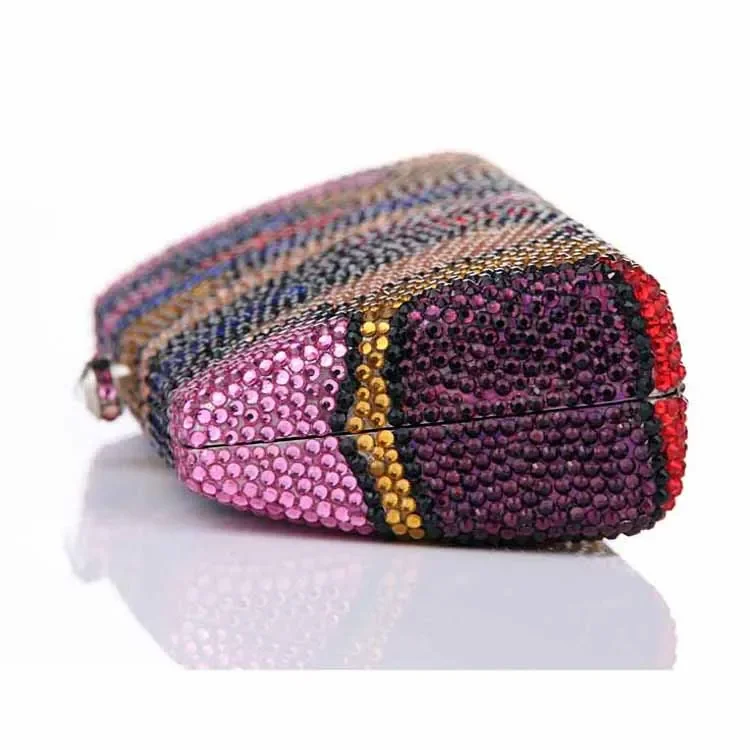 Multi color rhinestones diamond purses crystal women clutch bags