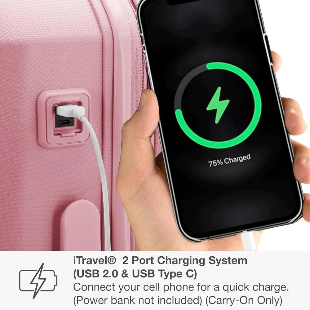 Pink 22 Expandable Hardshell Spinner Carry-On Luggage - Traveler's Choice Pagosa