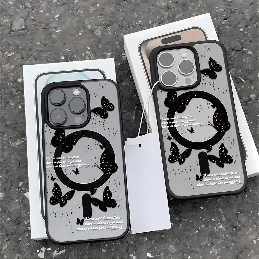 표범 무늬 블랙 투명 폰 케이스 아이폰 16 17 15 13 14 11 12 프로 맥스 에어 아크릴 충격 방지 커버 마그네틱