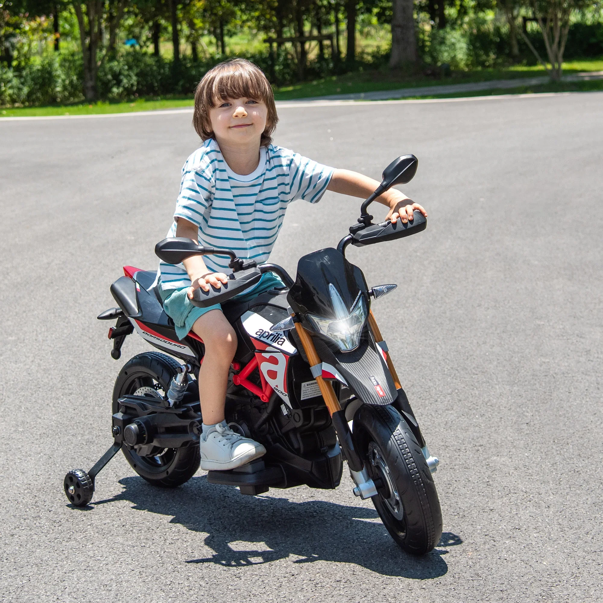 Moto électrique Aprilia sous licence, jouet pour enfants