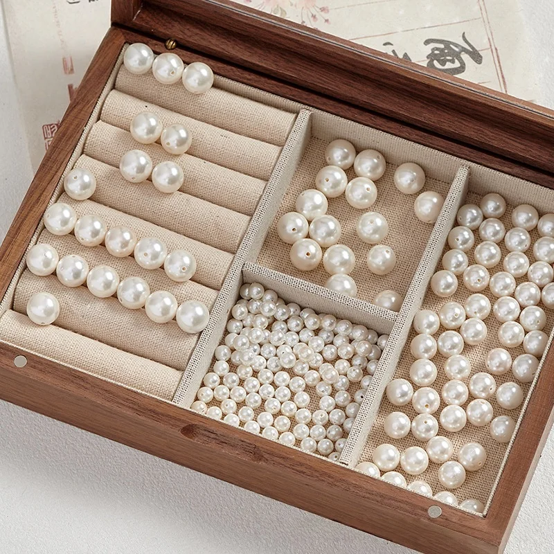 Perlas Sueltas de Concha Mabe Blancas Naturales de 4/6/8/10/12 mm, Accesorios para Hacer Joyas DIY