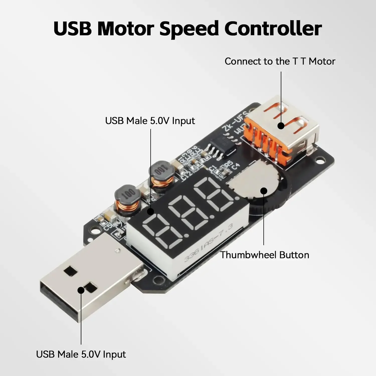 For Bambu A1 USB Motor Fan Speed Controller 5W IA002 Compatible for Bambu Lab A1 and A1 Mini 3D Printers USB Speed Controller