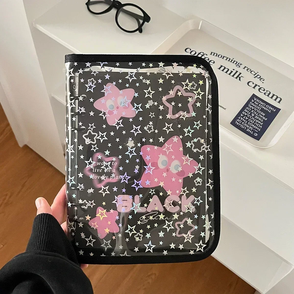 A5 Laser Star Zipper Binder Organizer