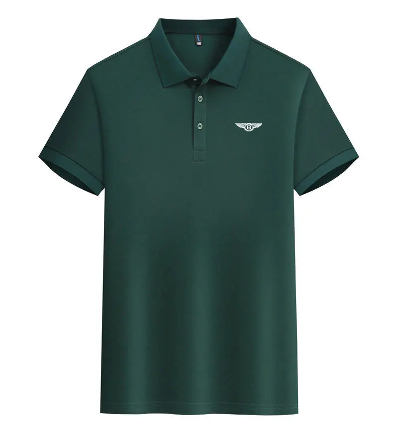 Men\'s high-quality Tencel cotton polo shirt for summer, outdoor sports breathable and sweat absorbing brand top