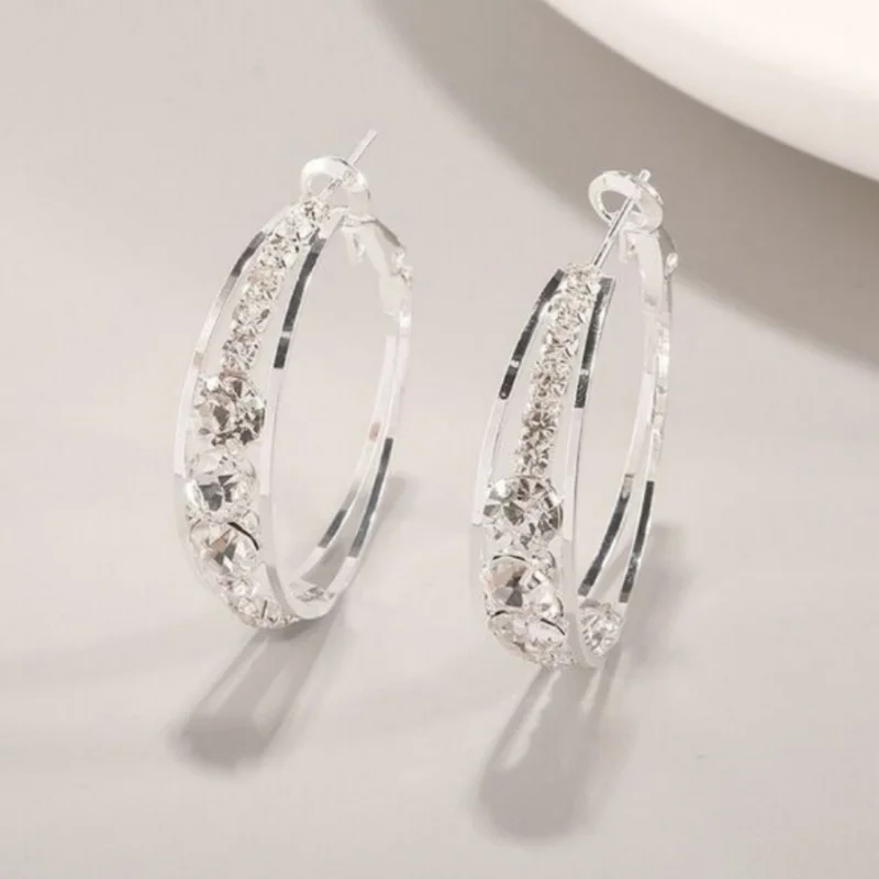 Exquisite and Fashionable Women\'s Zircon Earrings, Women\'s Wedding Banquet Jewelry Earrings