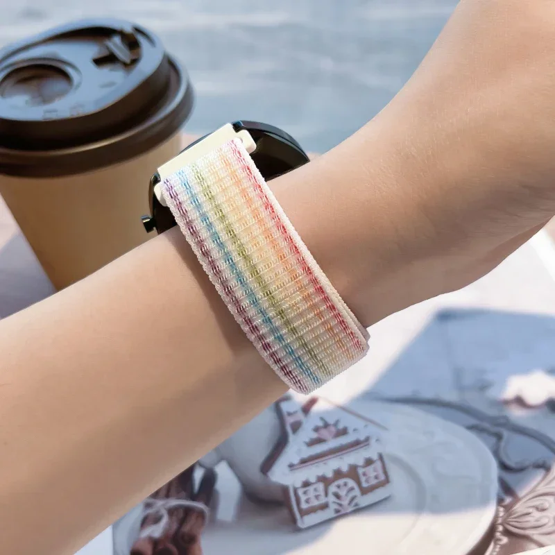 Amazfit GTR/GTS 4-3-2-2e/GTR 42mm-47mm/bip-U-S-lite 나일론 루프 스트랩 스포츠 correa amazfit gts 4-2 mini 용 20mm/22mm 시계 밴드