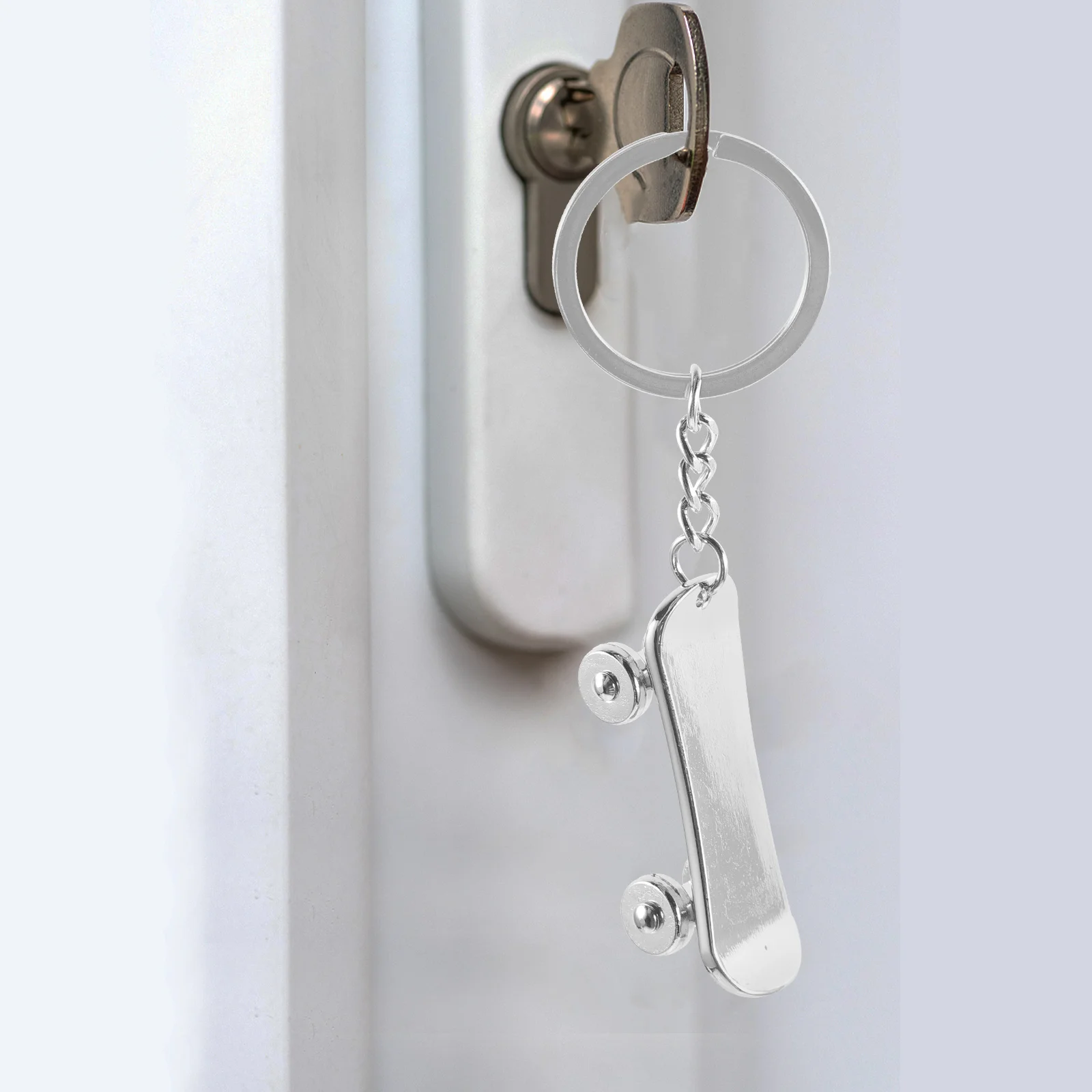 

Retro Keychain Metal Scooter Personalized Cool Pendant Car (New Skateboard Silver) Keepsakes Vintage