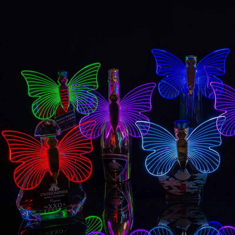 

2025 Butterfly Nightlight Acrylic RGB Bar Atmosphere Lamp For Coffee Shop Nightclub Home Bedroom Tabletop Wall Decor Night Light