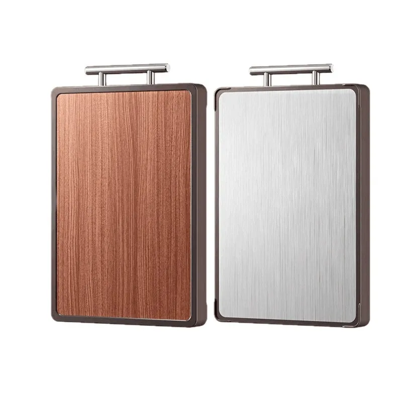 

1 шт. овощная доска, разделочная доска, антибактериальное и устойчивое к плесени черное дерево, двухстороннее массивное дерево из нержавеющей стали