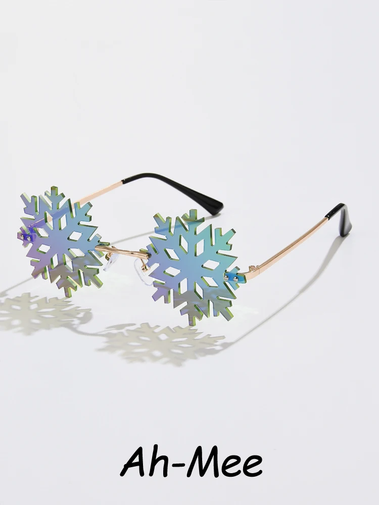 AliExpress Julyrays Hiking Fashion Cycling Snowflake Women Anti Light Glasses Rimless Clear White Eyewear Male Glasses Unique Christmas Shades