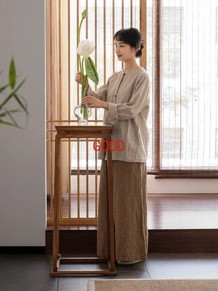 Living Room Old Elm Flower Zen Floor-Standing Side Table Teapoy Balcony Flowerpot