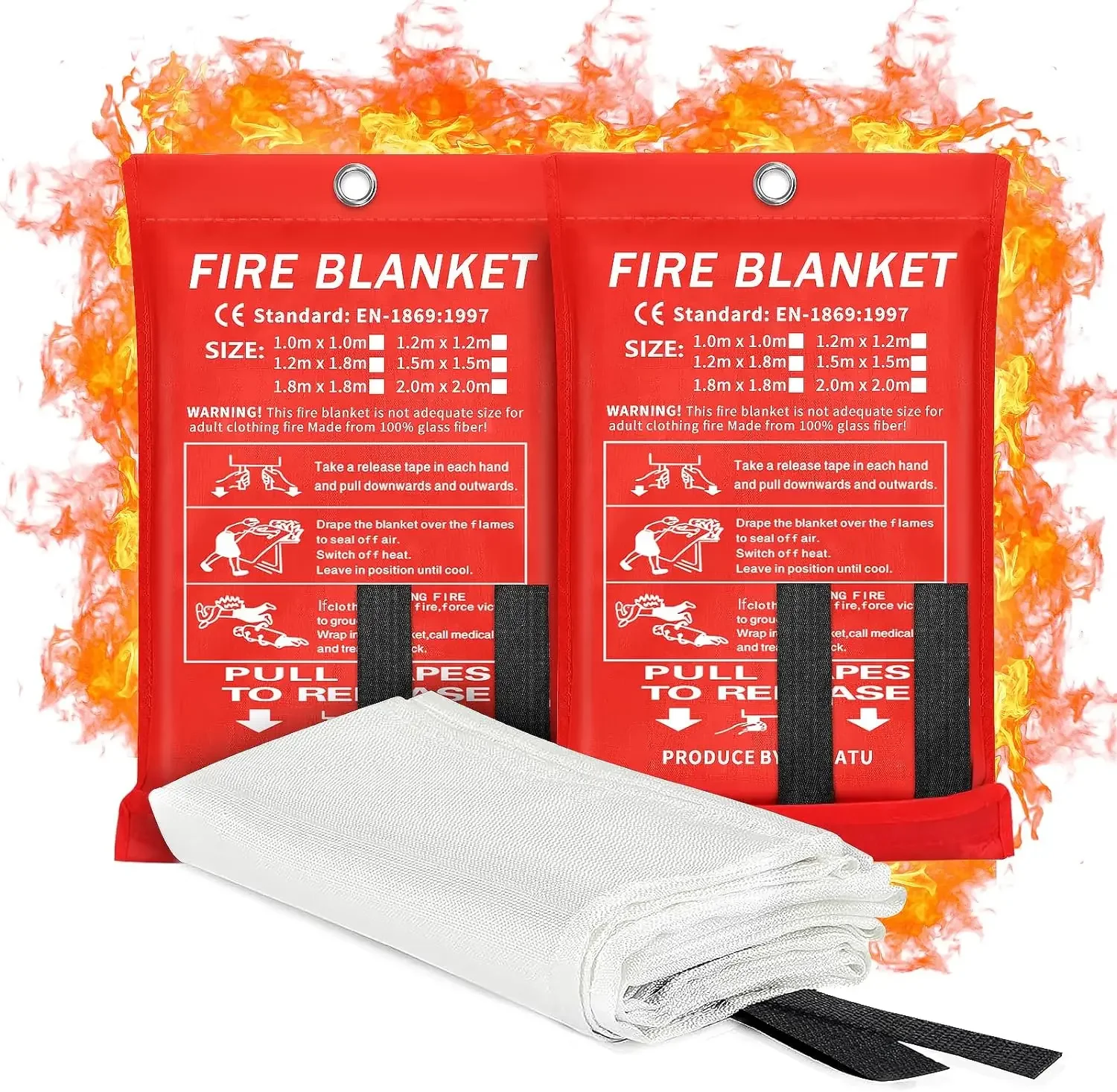 Essential for family emergency safety, efficient fire extinguishing blanket+flame-retardant escape hood