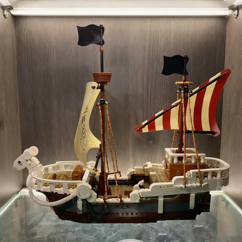 1376PCS Nave Pirata Mattoni da costruzione Assemblaggio MOC Blocchi Giocattoli Modello di barca Collezione di ornamenti creativi Giocattoli educativi per i regali