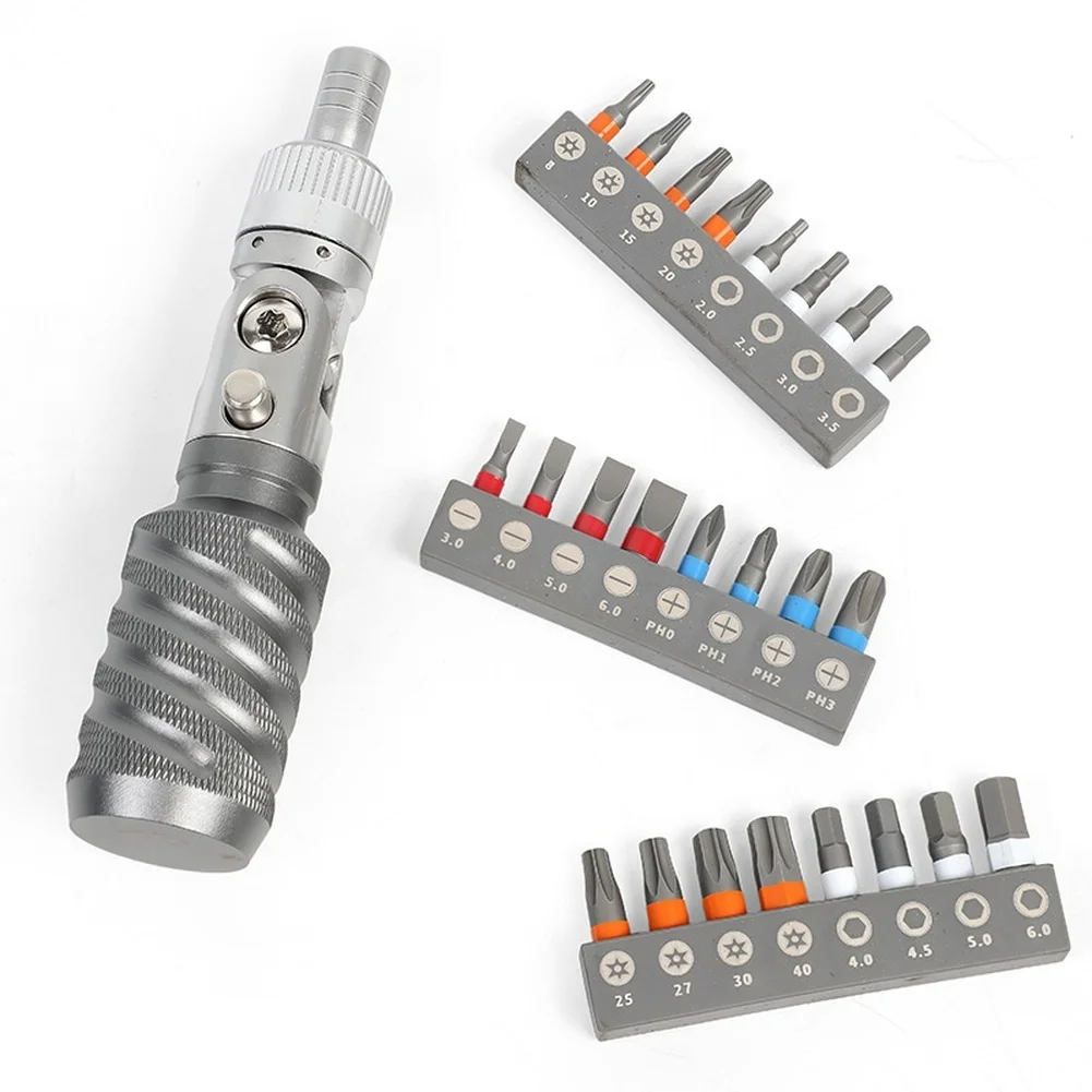 25-Piece Steel Drill Bit Set with For cross Flat Hex Bits for Use in Home Repair Automotive and Workshop Tasks