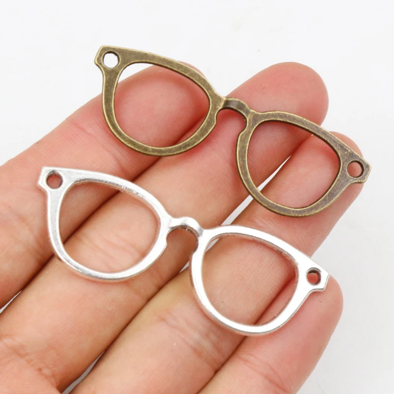 10pcs 55x19mm Antique Silver Plated Bronze Plated Glasses Handmade Charms Pendant:DIY for bracelet necklace