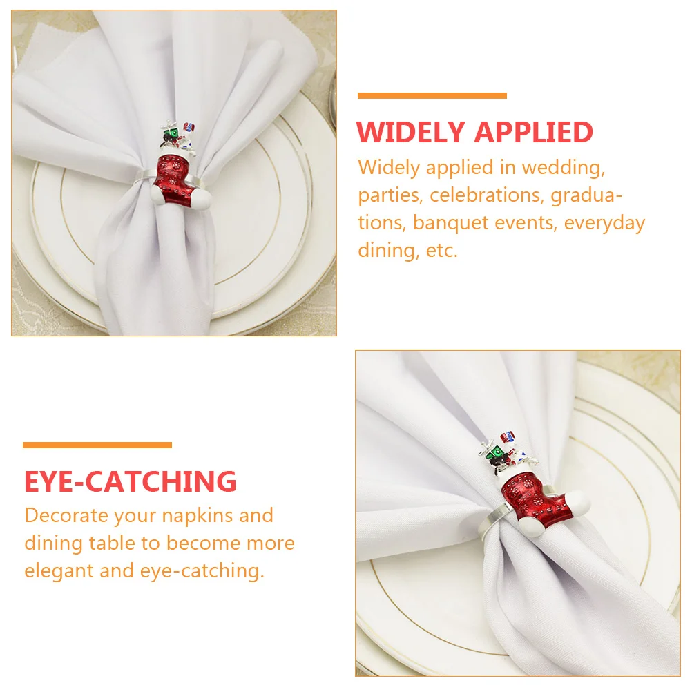 

2 Pcs Napkin Ring Buckle Rings Exquisite Holders Elegant Stockings for Holidays Ferroalloy Tabletop Banquet