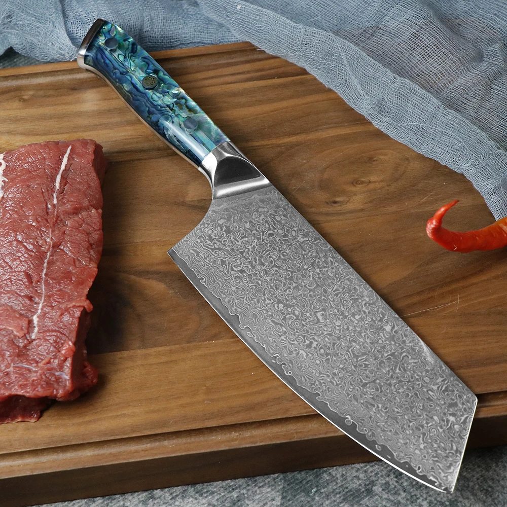 JUMCSONG7 inch Slicing Knife, 67 layer Damascus Steel Cutting Knife, Used For Cutting Vegetables And Meat. Chef\'s Kitchen Knife