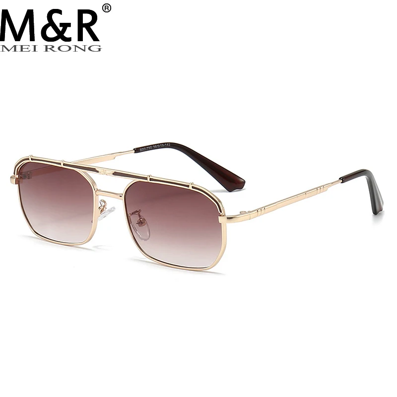 2023 Simplicity Fashionable Men's Punk Sunglasse Retro Square Gradient Metal Eyeglass Frame Outdoor Travel Sun Protection Sunnie