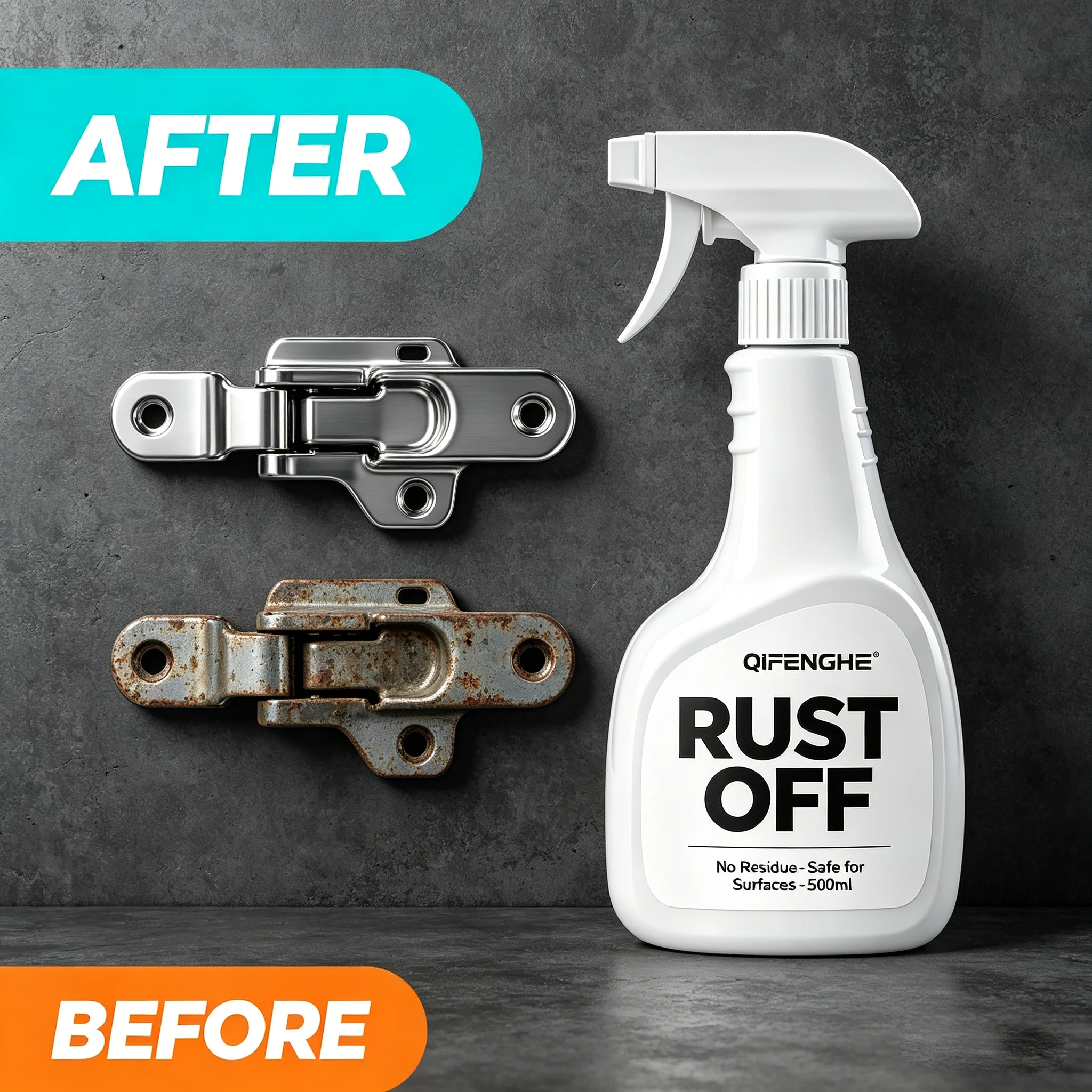 500ml BEST SELLER Rust Remover Spray, Fast Acting Multi-Surface Rust Cleaner, No Damage No Residue for Car Wheels Metal Tile Ho