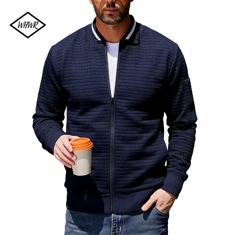 

New Mens Long Sleeves Zipper Jackets Sweatshirts Outdoor Streetwear Spring Lightweight Jacket Casual Bomber Jacket Varsity Coats