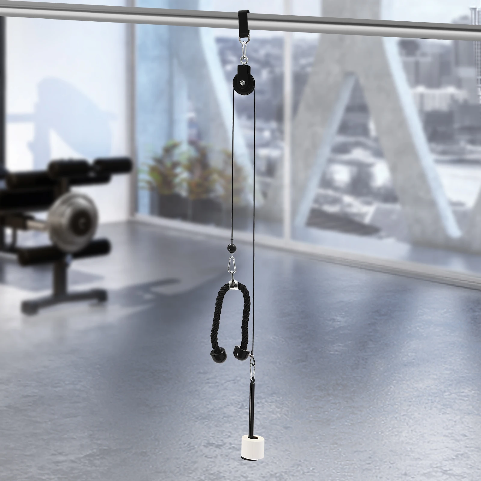 Sistema de polea de peso con Cable de elevación y tracción, gimnasio en casa, polea de Fitness, equipo de entrenamiento de cuerda para tríceps