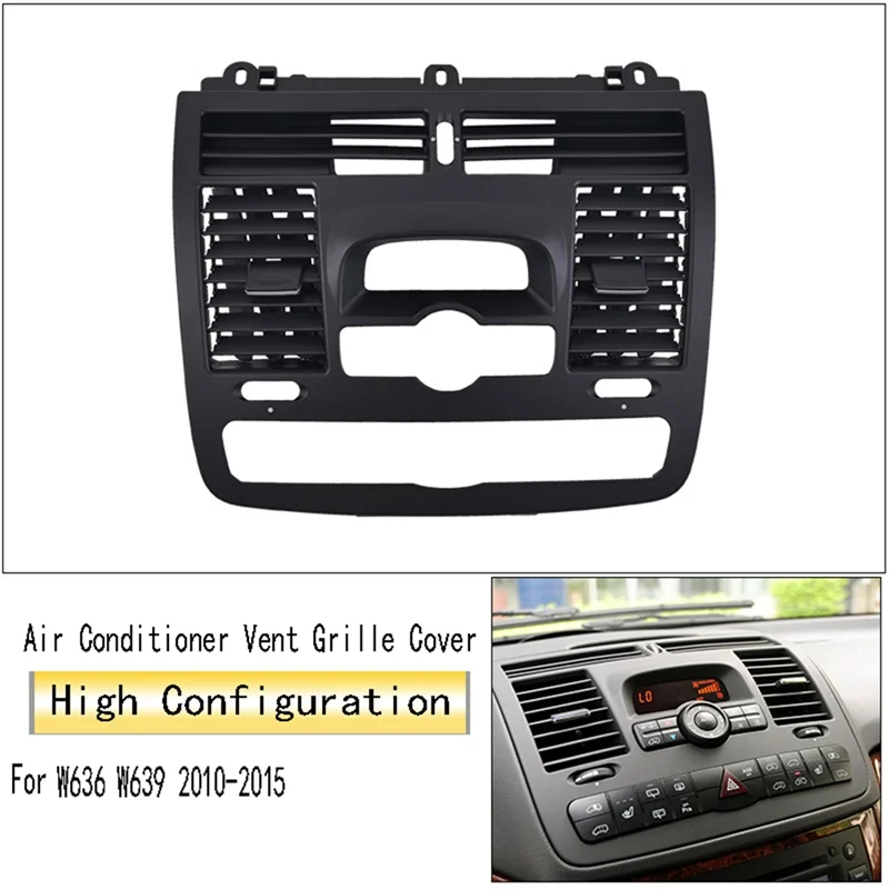 【استيقاظ】لوحة قيادة السيارة مكيف الهواء المركزي تنفيس غطاء مصبغة الأجزاء الداخلية لبنز فيتو فيانو W636 W639 2010-2015