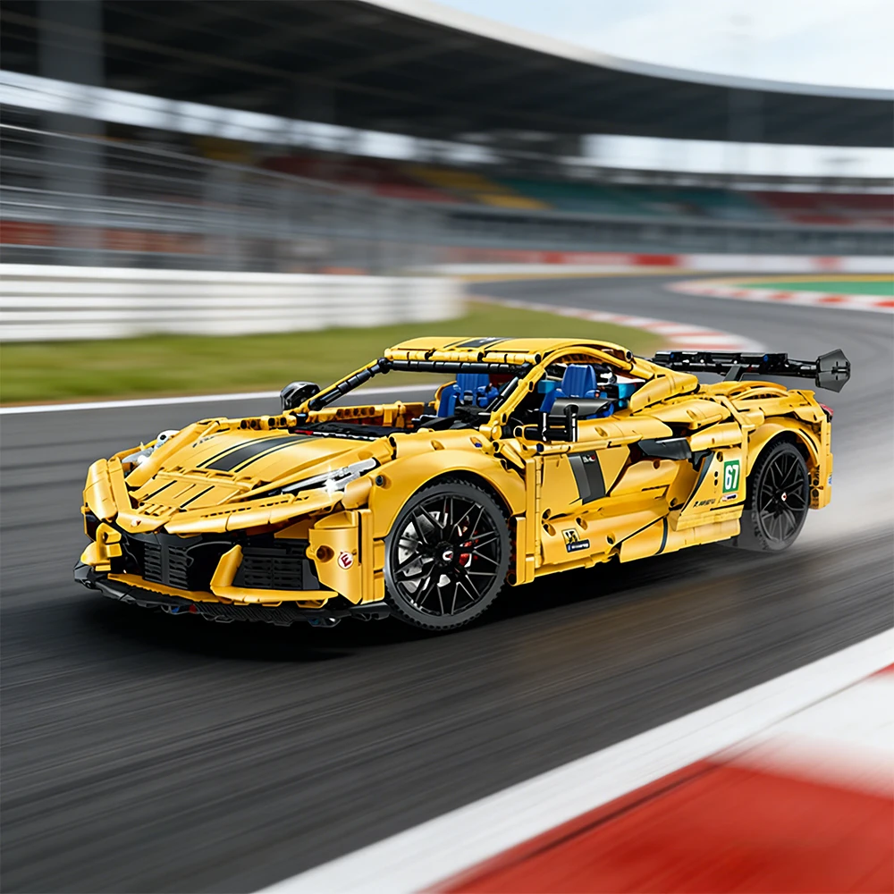 New Sports Car Model 1:8 Scale Building Blocks 3372 PCS Technical Bricks Yellow Car Desktop Assembly Set Toy for Boys Gift 2026