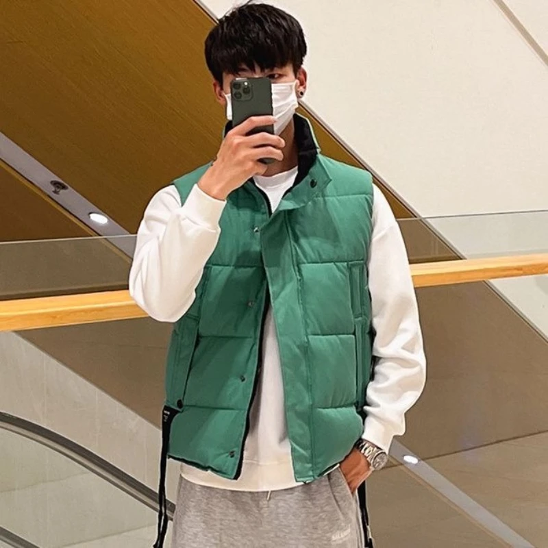 

Высококачественный модный мужской теплый жилет с воротником на молнии для подростков, индивидуальный универсальный, идеально подходящий для осени и зимы