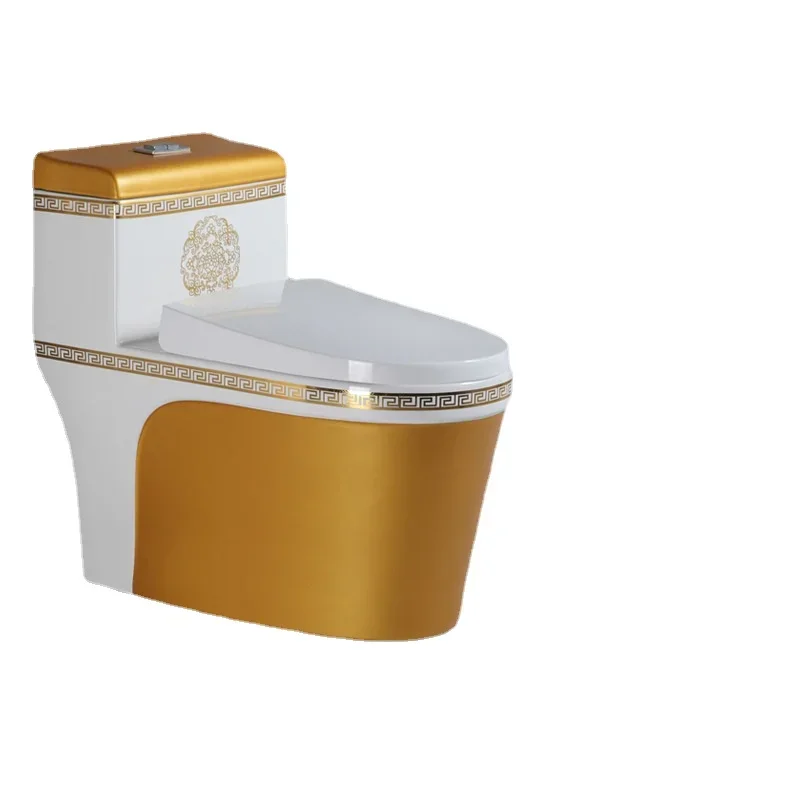 Household Color Flush Toilet Imitation Intelligent Color Gold Toilet Personality Engineering Light Luxury Black Gold Red Toilet